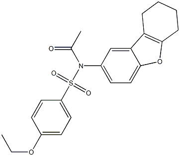 N-acetyl-4-ethoxy-N-(6,7,8,9-tetrahydrodibenzo[b,d]furan-2-yl)benzenesulfonamide 结构式