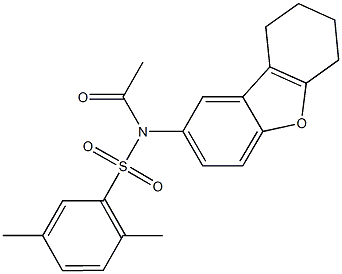 N-acetyl-2,5-dimethyl-N-(6,7,8,9-tetrahydrodibenzo[b,d]furan-2-yl)benzenesulfonamide 结构式