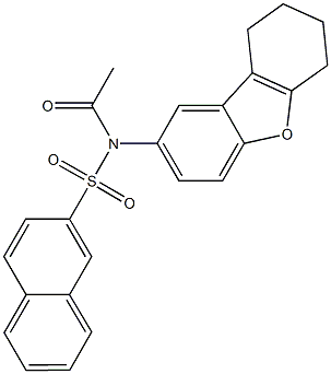N-acetyl-N-(6,7,8,9-tetrahydrodibenzo[b,d]furan-2-yl)-2-naphthalenesulfonamide 结构式