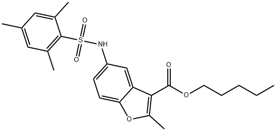 pentyl 5-[(mesitylsulfonyl)amino]-2-methyl-1-benzofuran-3-carboxylate 结构式