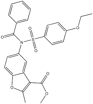 methyl 5-{benzoyl[(4-ethoxyphenyl)sulfonyl]amino}-2-methyl-1-benzofuran-3-carboxylate 结构式
