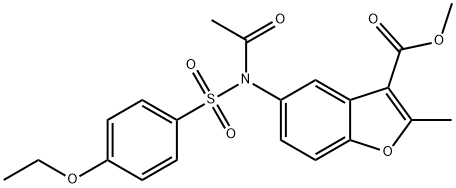 methyl 5-{acetyl[(4-ethoxyphenyl)sulfonyl]amino}-2-methyl-1-benzofuran-3-carboxylate 结构式