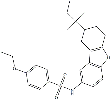 4-ethoxy-N-(8-tert-pentyl-6,7,8,9-tetrahydrodibenzo[b,d]furan-2-yl)benzenesulfonamide 结构式