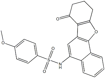 4-methoxy-N-(7-oxo-7,8,9,10-tetrahydronaphtho[1,2-b][1]benzofuran-5-yl)benzenesulfonamide 结构式