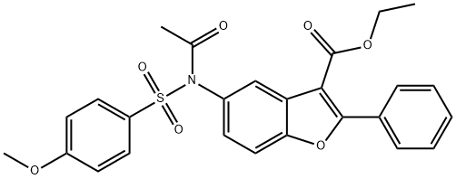 ethyl 5-{acetyl[(4-methoxyphenyl)sulfonyl]amino}-2-phenyl-1-benzofuran-3-carboxylate 结构式