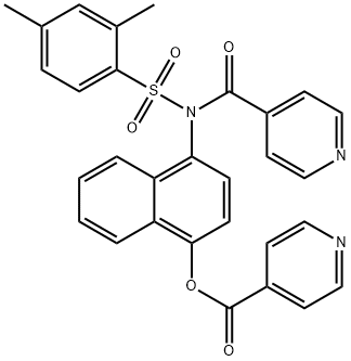 4-[[(2,4-dimethylphenyl)sulfonyl](isonicotinoyl)amino]-1-naphthyl isonicotinate 结构式