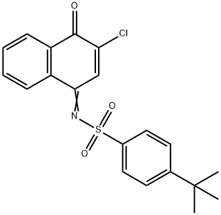 4-(叔丁基)-N-[3-氯-4-氧代萘-1(4H)-亚基]苯磺酰胺 结构式