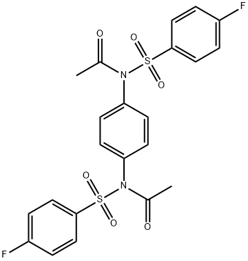 N-acetyl-N-(4-{acetyl[(4-fluorophenyl)sulfonyl]amino}phenyl)-4-fluorobenzenesulfonamide 结构式