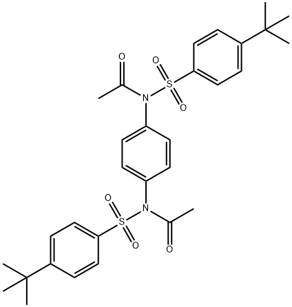 N-acetyl-N-(4-{acetyl[(4-tert-butylphenyl)sulfonyl]amino}phenyl)-4-tert-butylbenzenesulfonamide 结构式