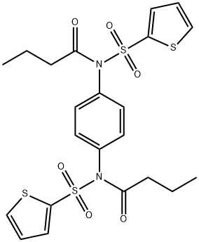 N-butyryl-N-{4-[butyryl(2-thienylsulfonyl)amino]phenyl}-2-thiophenesulfonamide 结构式