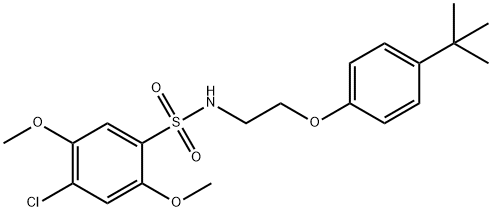 N-[2-(4-tert-butylphenoxy)ethyl]-4-chloro-2,5-dimethoxybenzenesulfonamide 结构式