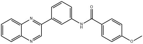 4-methoxy-N-[3-(2-quinoxalinyl)phenyl]benzamide 结构式