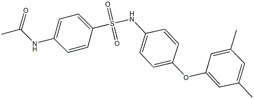 N-(4-{[4-(3,5-dimethylphenoxy)anilino]sulfonyl}phenyl)acetamide 结构式