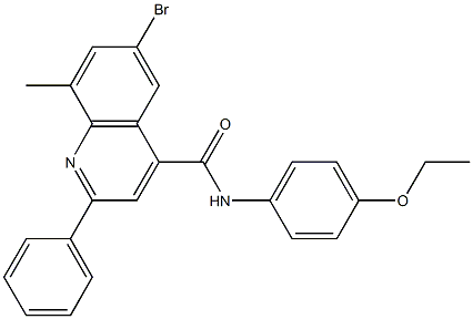 6-bromo-N-(4-ethoxyphenyl)-8-methyl-2-phenyl-4-quinolinecarboxamide 结构式