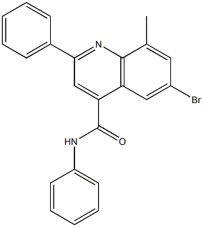 6-bromo-8-methyl-N,2-diphenyl-4-quinolinecarboxamide 结构式