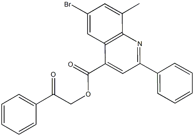 2-oxo-2-phenylethyl 6-bromo-8-methyl-2-phenyl-4-quinolinecarboxylate 结构式