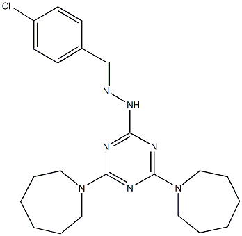 4-chlorobenzaldehyde [4,6-di(1-azepanyl)-1,3,5-triazin-2-yl]hydrazone 结构式