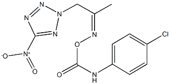 2-[2-({[(4-chloroanilino)carbonyl]oxy}imino)propyl]-5-nitro-2H-tetraazole 结构式