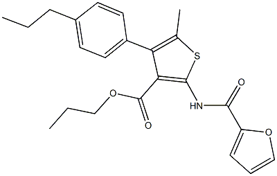 propyl 2-(2-furoylamino)-5-methyl-4-(4-propylphenyl)-3-thiophenecarboxylate 结构式