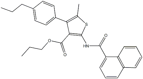 propyl 5-methyl-2-(1-naphthoylamino)-4-(4-propylphenyl)-3-thiophenecarboxylate 结构式