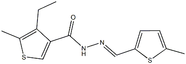 4-ethyl-5-methyl-N'-[(5-methyl-2-thienyl)methylene]-3-thiophenecarbohydrazide 结构式