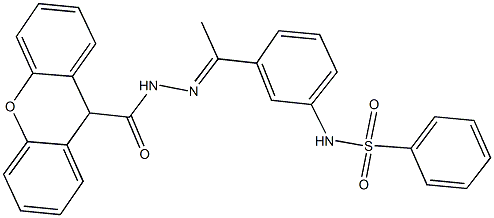 N-{3-[N-(9H-xanthen-9-ylcarbonyl)ethanehydrazonoyl]phenyl}benzenesulfonamide 结构式