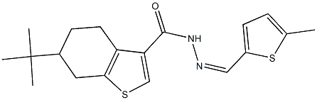 6-tert-butyl-N'-[(5-methyl-2-thienyl)methylene]-4,5,6,7-tetrahydro-1-benzothiophene-3-carbohydrazide 结构式