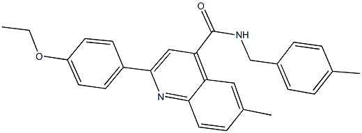 2-(4-ethoxyphenyl)-6-methyl-N-(4-methylbenzyl)-4-quinolinecarboxamide 结构式