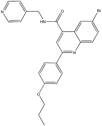 6-bromo-2-(4-propoxyphenyl)-N-(4-pyridinylmethyl)-4-quinolinecarboxamide 结构式