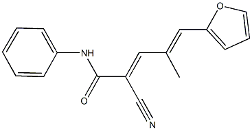 2-cyano-5-(2-furyl)-4-methyl-N-phenyl-2,4-pentadienamide 结构式