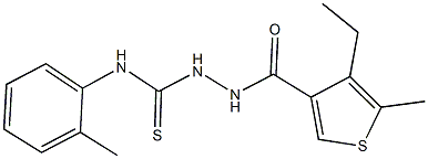 2-[(4-ethyl-5-methyl-3-thienyl)carbonyl]-N-(2-methylphenyl)hydrazinecarbothioamide 结构式