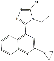 5-(2-cyclopropyl-4-quinolinyl)-4-ethyl-4H-1,2,4-triazol-3-yl hydrosulfide 结构式