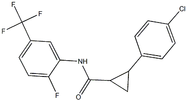 2-(4-chlorophenyl)-N-[2-fluoro-5-(trifluoromethyl)phenyl]cyclopropanecarboxamide 结构式