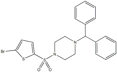 1-benzhydryl-4-[(5-bromo-2-thienyl)sulfonyl]piperazine 结构式