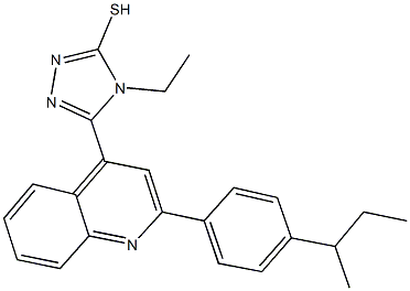 5-[2-(4-sec-butylphenyl)-4-quinolinyl]-4-ethyl-4H-1,2,4-triazole-3-thiol 结构式