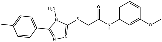 2-{[4-amino-5-(4-methylphenyl)-4H-1,2,4-triazol-3-yl]sulfanyl}-N-(3-methoxyphenyl)acetamide 结构式