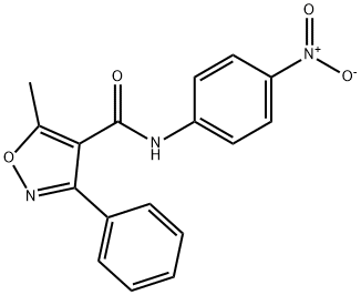 N-{4-nitrophenyl}-5-methyl-3-phenyl-4-isoxazolecarboxamide 结构式