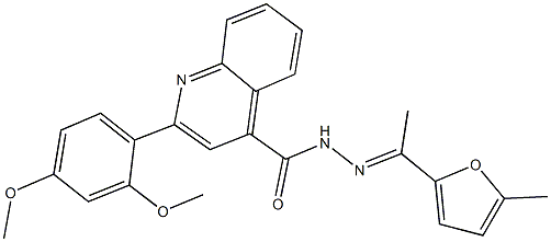 2-(2,4-dimethoxyphenyl)-N'-[1-(5-methyl-2-furyl)ethylidene]-4-quinolinecarbohydrazide 结构式