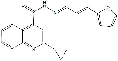 2-cyclopropyl-N'-[3-(2-furyl)-2-propenylidene]-4-quinolinecarbohydrazide 结构式