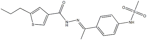 N-(4-{N-[(5-propyl-3-thienyl)carbonyl]ethanehydrazonoyl}phenyl)methanesulfonamide 结构式