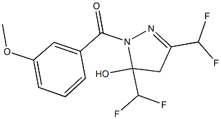 3,5-bis(difluoromethyl)-1-(3-methoxybenzoyl)-4,5-dihydro-1H-pyrazol-5-ol 结构式