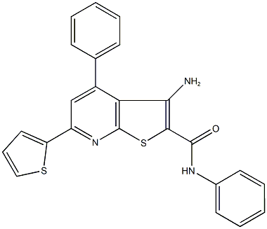 3-amino-N,4-diphenyl-6-(2-thienyl)thieno[2,3-b]pyridine-2-carboxamide 结构式