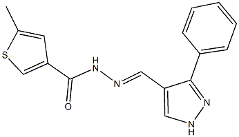 5-methyl-N'-[(3-phenyl-1H-pyrazol-4-yl)methylene]-3-thiophenecarbohydrazide 结构式