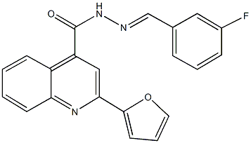 N'-(3-fluorobenzylidene)-2-(2-furyl)-4-quinolinecarbohydrazide 结构式