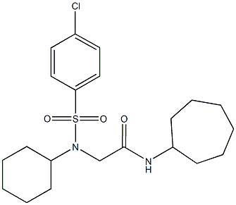 2-[[(4-chlorophenyl)sulfonyl](cyclohexyl)amino]-N-cycloheptylacetamide 结构式