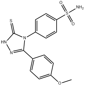 4-[3-(4-methoxyphenyl)-5-sulfanyl-4H-1,2,4-triazol-4-yl]benzenesulfonamide 结构式