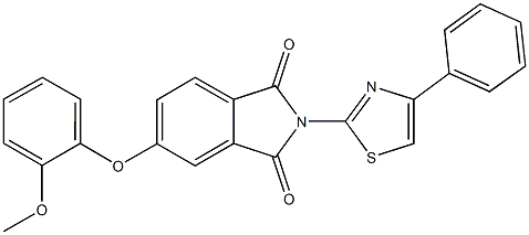 5-(2-methoxyphenoxy)-2-(4-phenyl-1,3-thiazol-2-yl)-1H-isoindole-1,3(2H)-dione 结构式