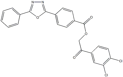2-(3,4-dichlorophenyl)-2-oxoethyl 4-(5-phenyl-1,3,4-oxadiazol-2-yl)benzoate 结构式