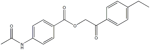 2-(4-ethylphenyl)-2-oxoethyl 4-(acetylamino)benzoate 结构式