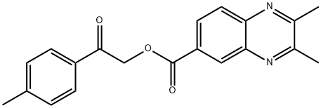 2-(4-methylphenyl)-2-oxoethyl 2,3-dimethyl-6-quinoxalinecarboxylate 结构式